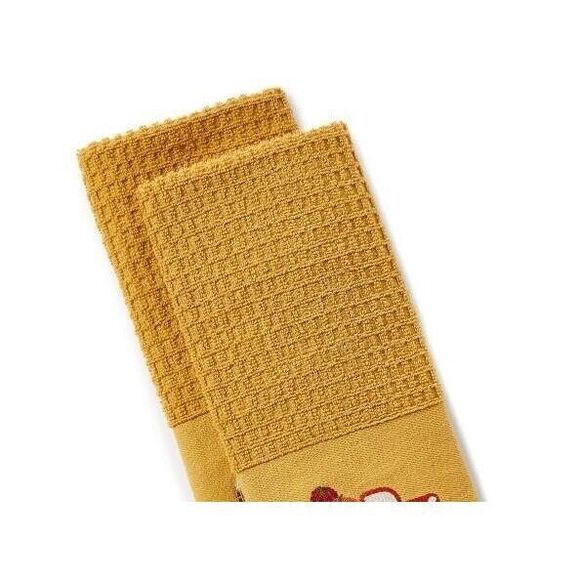 Vintage Red Truck Pumpkins Kitchen Towels 2pc Mineral Yellow Autumn Gift NEW - Picture 3 of 3